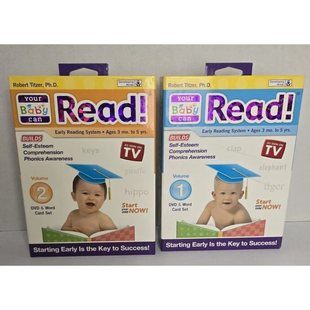 Your Baby Can Read DVD and WOrd Card Set Volume 1 and 2 Early Reading System NEW